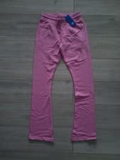 Image of Adidas Originals Luxe Tracksuit Bottoms Sweatpants Flared Joggers Pink Silver 8