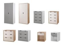Image of Children Bedroom Furniture Chest of Draw Wardrobe Bedside Table Oak Grey White