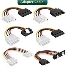 Image of 4 Pin Molex Female To SATA 15 Pin Male Power Adapter Cable Hard Disk Drive 20cm
