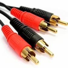 Image of 2 RCA to 2 RCA Gold Twin Phono Male Plug Audio Lead Cable 1m 2m 3m 5m 10m 20m