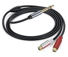 Image of 6.35mm TRS to 2 RCA Female Audio Cable 1.8m Stereo Jack to RCA Y Splitter Lead