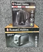 Image of Russell Hobbs Dorchester Black Set - Kettle 20093 & 2 Slice Toaster 18782