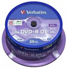 Image of Verbatim 8x DVD+ R DL Printable Discs - Pack of 25 Spindle (43667)
