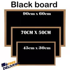 Image of Premium Blackboard Wooden Chalk Board Framed Office Notice Menu Chalk Board UK