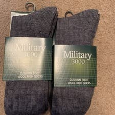 Image of Wool Rich Military Boot / Walking Socks Grey Size 6-11.2 Pairs For £10.00