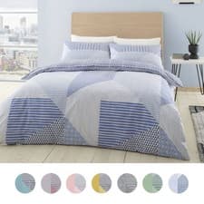Image of Catherine Lansfield Larsson Geo Easy Care Reversible Duvet Cover Set