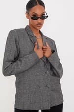Image of I saw it first women's blazer black heritage oversized double breast size 6