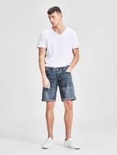 Image of JACK & JONES MEN'S RICK ORIGINAL AM 677 STS BLUE DENIM SHORTS W32" BNWT