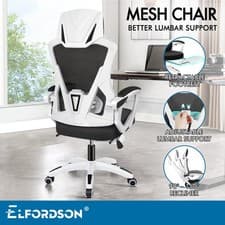 Image of ELFORDSON Mesh Office Chair High Back Executive Recliner Footrest Swivel Gaming