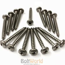Image of 4mm / 8g PAN POZI HEAD A2 STAINLESS STEEL WOOD SCREWS FULLY THREADED CHIPBOARD