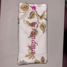 Image of Mum & bees fabric Glasses Spectacle Quilted Case Handmade Lovely Gift