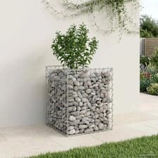 Image of Gabion Raised Bed Silver 50 x 50 x 60 cm Galvanised Steel vidaXL
