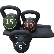 Image of Kettlebell Set Kettlebells Weight Weights Sets Exercise Home Gym+Rack Stand 3PCS