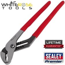 Image of Sealey Water Pump Pliers Premier 300mm Serrated Jaws Nuts Bolts Plumbing DIY