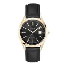 Image of Accurist Everyday 40mm Mens Round Gold Analogue Watch with Black Strap