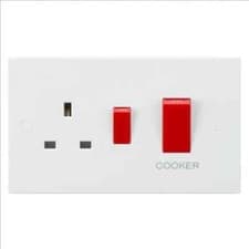 Image of Knightsbridge 45A DP Cooker Switch and 13A Socket