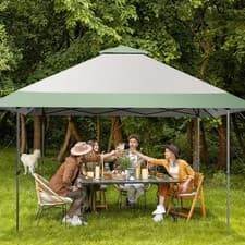 Image of 13x13FT Outdoor Pop-Up Gazebo Canopy Tent Instant Sun Shelter with Wheeled Bag