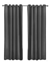 Image of Thermal Thick Blackout Curtains 2 Panel Ready Made Eyelet Ring Top Curtains Cali