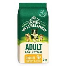 Image of James Wellbeloved Dog Adult Hypoallergenic Dry Food Turkey and Rice 2 kg