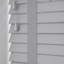 Image of GREY FAUX WOOD TAPED VENETIAN WOODEN BLIND - MADE TO MEASURE - 5 YEAR GUARANTEE