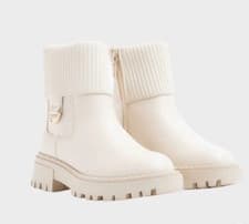 Image of River Island Cream Knit Chelsea Boot Toddler size 6 eur 23 - New