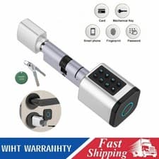 Image of Tuya Smart Door Lock Cylinder Fingerprint Password Card APP Unlock+Keys 60-90mm