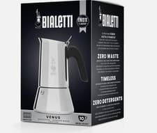Image of Bialetti Venus 10 Cup Stovetop Espresso Coffee Maker, Stainless Steel - New.