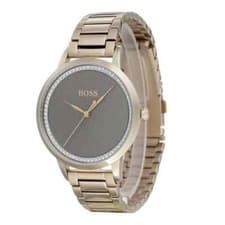 Image of **NEW** LADIES HUGO BOSS DIAMOND ROSE GOLD IP TWILIGHT WATCH - 1502463 -RRP £279