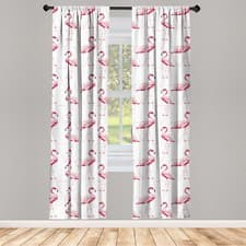 Image of Flamingo Curtains 2 Panel Set Geometric