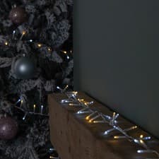 Image of 37.5m 1500 LED Christmas Lights with Timer in White & Warm White on Clear Cable