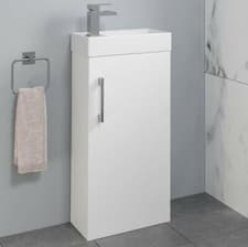 Image of Bathroom Basin Sink Vanity Toilet Concealed Cistern Unit White Grey Charcoal
