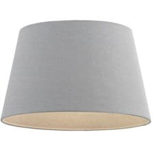 Image of 8" Inch Round Tapered Drum Lamp Shade Grey Linen Fabric Cover Simple Elegant