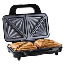 Image of Quest Deep Fill Non Stick Plate 2 Slice Sandwich Toaster Toasties Maker 900W
