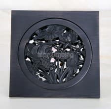 Image of Black Brass Square Floor Waste Grates Bathroom Shower Drain Floor Drain thr048