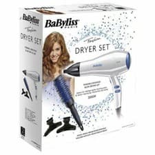 Image of Babyliss Hair Dryer Set 2000 Watt White D413PE Hair Dryer for Europlug