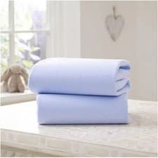 Image of Baby Cot/Cot bed Flat sheets two pack by Clair de Lune 120 x 170cm blue cotton