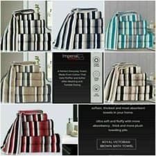 Image of Victorian Stripe Limited Edition Bath Towel Bath Sheet and Bale Set 4 , 6 , 9