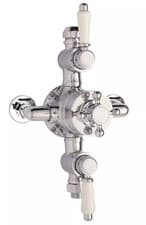 Image of Traditional Exposed Triple Thermostatic Shower Valve - 2 Outlets - Chrome Finish