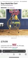 Image of DIXIE DRINKS TROLLEY CIRCULAR DESIGN WITH THREE GLASS SHELVES 1920 VIBES