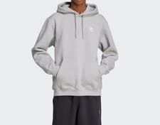 Image of adidas Originals Men's Trefoil Essentials Comfy Loose Hoodie Grey