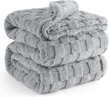 Image of Large Soft Fleece Throw Blanket Warm Throw Over Bed Travel Double Super king UK