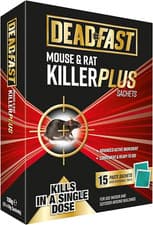 Image of Deadfast 20300393 Mouse and Rat Killer plus Poison, 15 Sachets - Green
