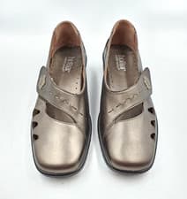 Image of Hotter Bliss Gold Bronze Leather Comfort Shoes EXF Extra Wide Fit size 6.5 NEW