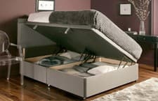 Image of Ottoman Bed Upholstered Soft Plush Velvet Gas Lift Up Storage Bed with Headboard