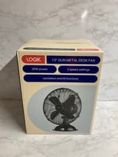 Image of 2x LOGIK L10DFGM17 10" Desk Fan - Gun Metal- 3 Speed 30W