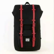 Image of Herschel Little America Mens & Womens Backpack Rucksack - BLACK RED