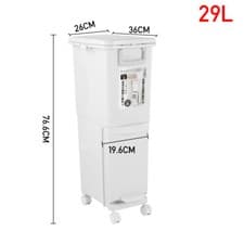 Image of Slim Tall Kitchen Rubbish Waste Bin Recycling Dual Multi Compartment Dustbin UK
