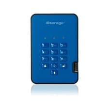 Image of iStorage diskAshur 2TB Secure Portable Hard Drive PIN Protected Blue (IS-DA2-256