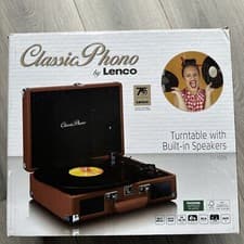 Image of CLASSIC PHONO BY LENCO TURNTABLE WITH SPEAKERS TT-10BN suitcase