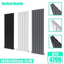 Image of Flat Panel Radiator Central Heating Horizontal Vertical Designer Rads White Grey